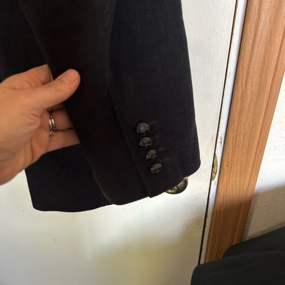 Tasso elba men’s cotton blue blazer with elbow pads to button closure - Picture 3 of 13